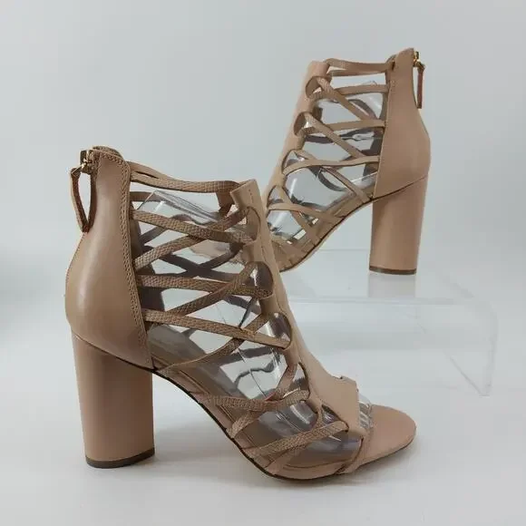 Aldo Astodia Rugby Tan women's Strappy Block Heels Sandals Size 8 B - Picture 11 of 16
